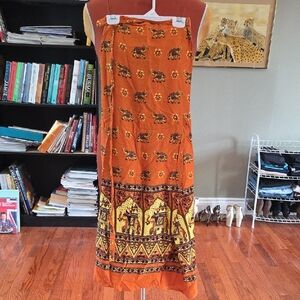 Orange Elephant Print Skirt